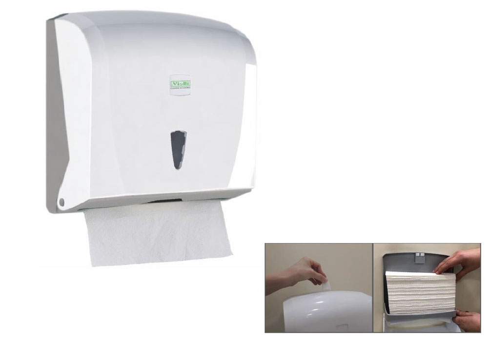 C and V folder toilet tissue dispenser