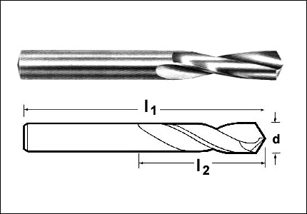Stub drill drill HSS DIN 1897, type H for brass
