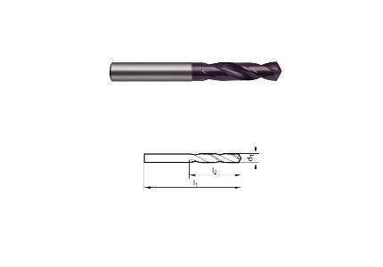 Stub drill HM, type N, Red Speed coated