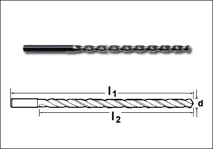 Extra length drill HSS, type FN, nitrided