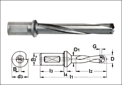 Insert drill with cylindrical shank