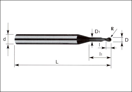 HM microcutter with ball nose, coated 