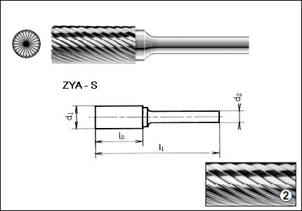 HM burr ZYA-S, shaft mm 6, cut 2