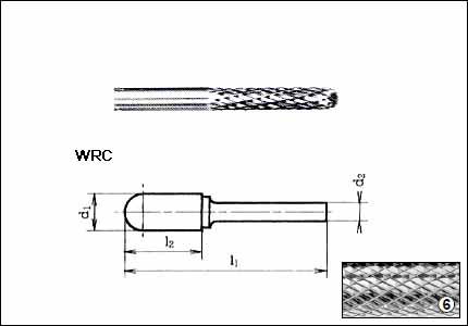 Fresa rotativa WRC, HM, gambo mm 3, taglio 6