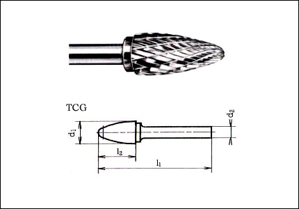 Fresa rotativa TCG, HM, gambo mm 8, taglio 13