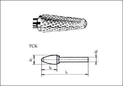 HM burr TCK, shaft mm 8, cut 13