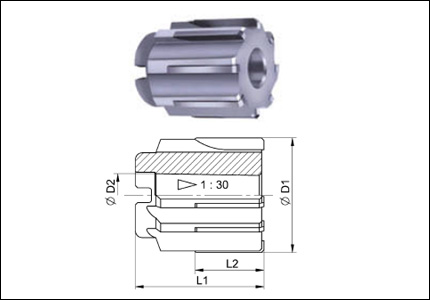 Machine shell reamer for cylindrical holes, HM-tipped
