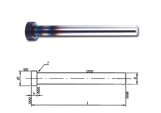 Ejector pin with cylindrical head DIN 1530 A, nitrided