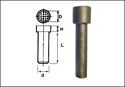 Diamond cluster true with cylindrical shank