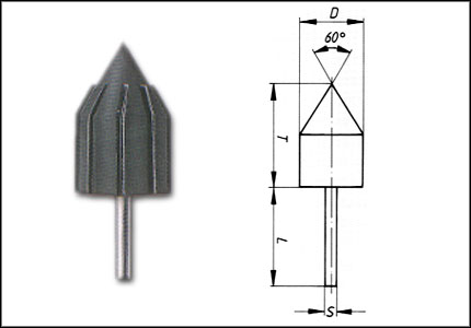 Expanding conical point rubber mandrel GTWK for caps
