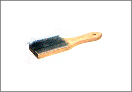 Wooden hand brush for files with steel wire