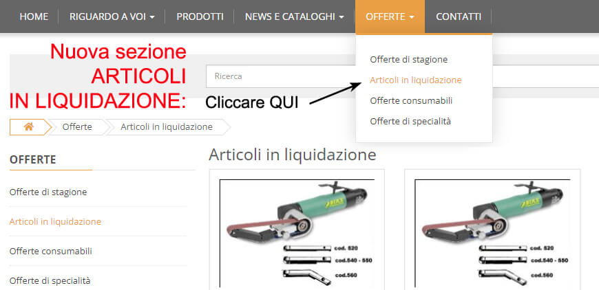 articoli in liquidazione