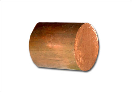 Round copper 205 bar, hot forged and turned