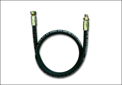 Flexible hose for grease, 1/4f - 1/4m
