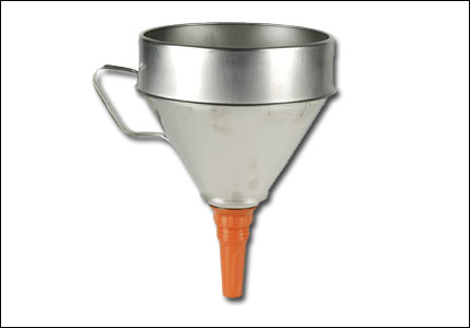 Zinc plated steel sheet funnel