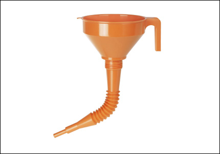 Funnel with straight and flexible tube