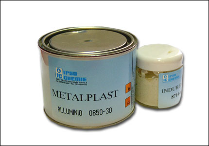 Adesivo Metalplast con resine e bronzo o alluminio