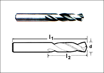 Punta extracorta HSS-Co DIN 1897, tipo XT33 , bronzata