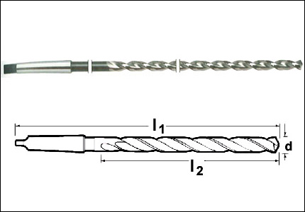 Punta extralunga cono Morse HSS, tipo FN, vaporizzata