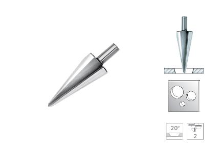 Conical boring tool for sheets