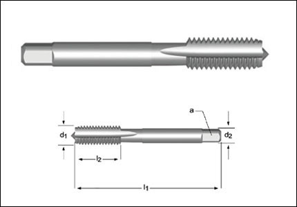 Hand bottoming tap M, left helix, DIN 352