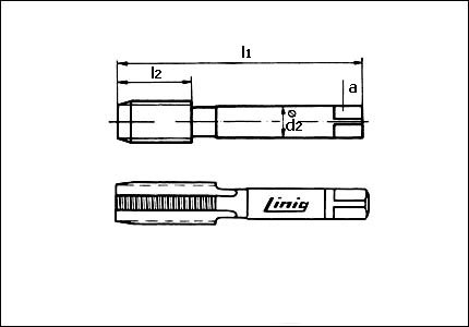 Maschio M, imbocco lungo, dritto, DIN 376