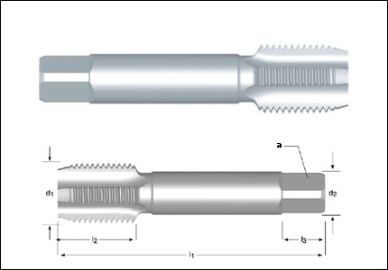 Tap G, short chamfer, straight, for brass, ISO 2284