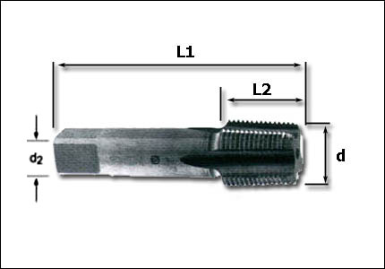 Maschio Rc (BSPT), imbocco corto, ~ DIN 371