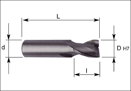 Fresa a 2 taglienti per cave, HSS-Co PM, rivestita 