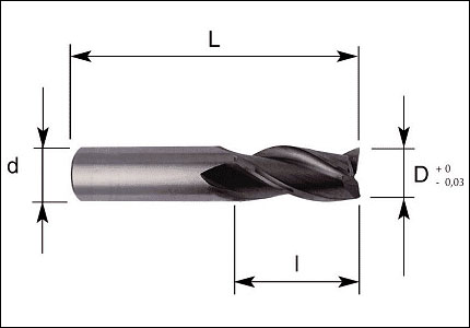 HSS-Co PM cutter with 3 cutting edges