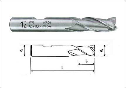 HSS-Co cutter with 3 cutting edges