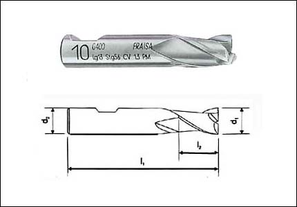 Fresa a 3 taglienti, HSS-Co PM