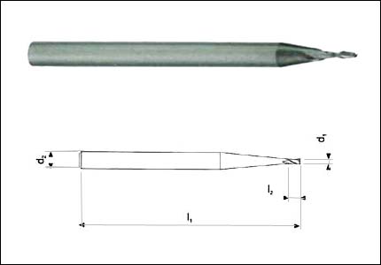 HM microcutter with 2 cutting edges, coated