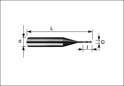 HM microcutter with 2 cutting edges, coated 