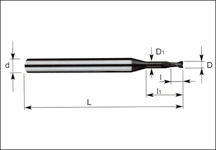 HM microcutter with flat nose, coated 