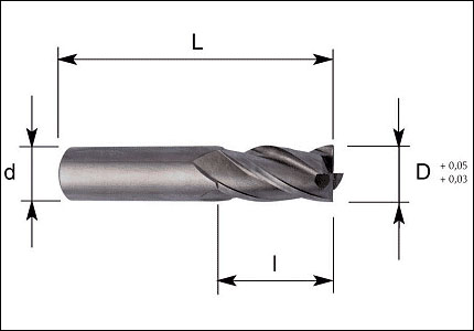 HSS-Co PM finishing cutter, with central cut