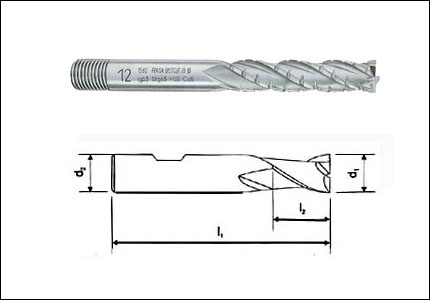 Fresa per sgrossatura con rompitruciolo, HSS-Co