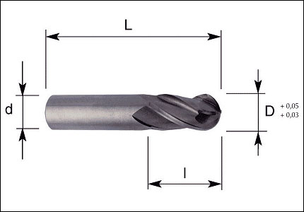 HSS-Co PM cutter with ball nose