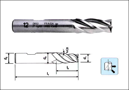 Fresa conica, HSS-Co