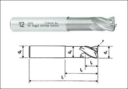 HM high speed cutter with radius, TiAlCN coated