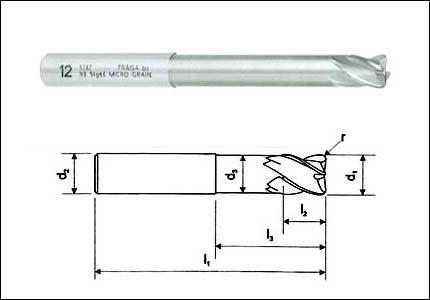 HM high speed cutter with radius, TiAlCN coated