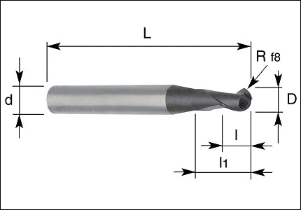Fresa ad alta velocità a testa emisferica, HM, rivestita