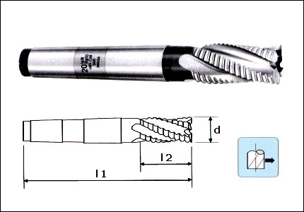 Fresa per sgrossatura, HSS-Co, codolo conico