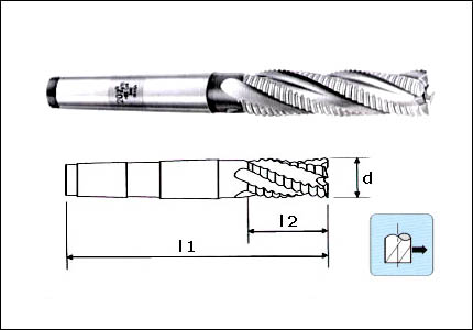 Fresa per sgrossatura, HSS-Co, codolo conico