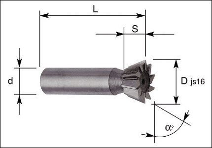 Fresa ad angolo divergente, HSS-Co