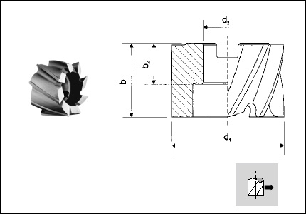 Fresa a manicotto per finitura, HSS-Co