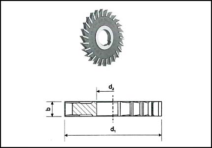 Fresa a 3 tagli a denti dritti, HSS-Co