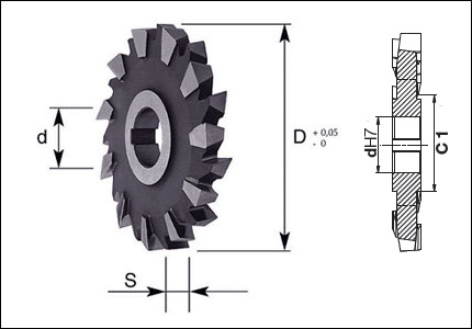 HSS-Co helical-toothed side cutter