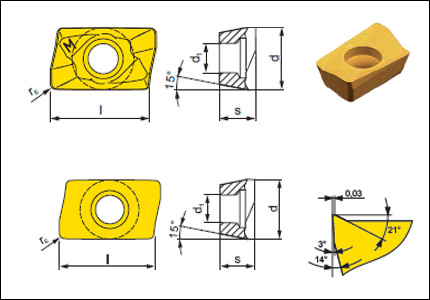 Inserto ADMX-M 8215 per fresatura