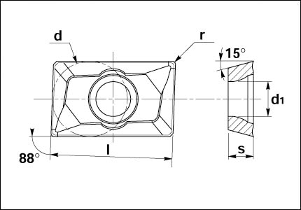 Insert ADMX-21 KR5020 for milling